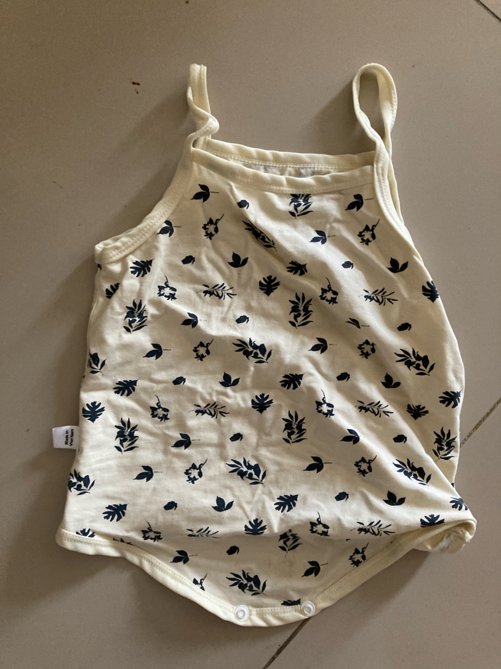 Girls' Cream Floral Print Tank Top